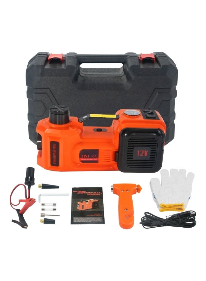 Gasin 5 Ton 12V Electric Hydraulic Car Jack with Built-in Air Pump & Safety Hammer, Heavy Duty Tire Inflator & Lifting Kit in Portable Case - Image 3