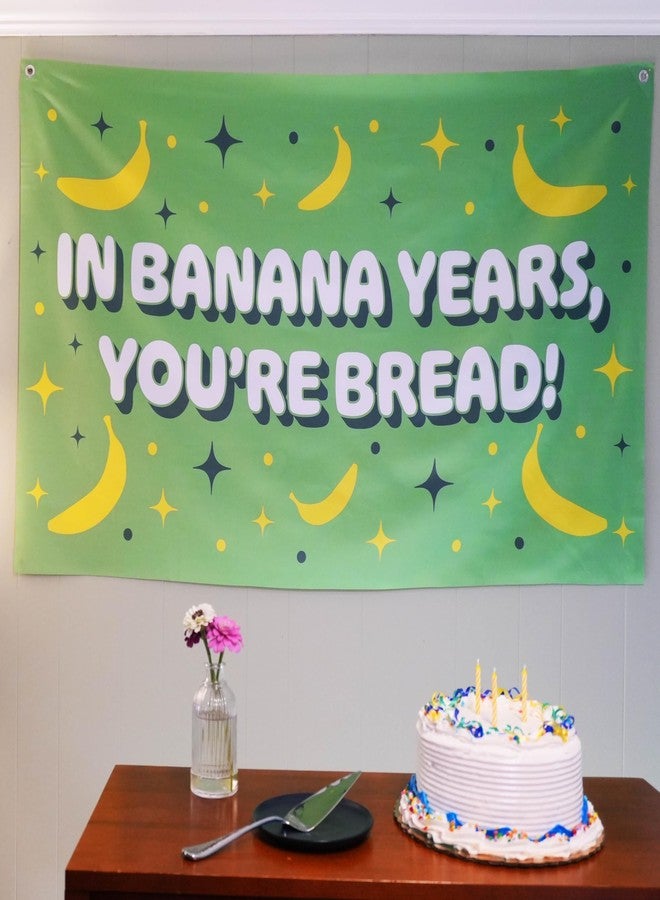 GOOFBALLS Funny Happy Birthday Banner 60" x 33" – Hilarious Party Decoration for Adults, Gag Gift Décor for Him or Her – Sarcastic, Bold & Reusable Sign -Banana Years - Image 4