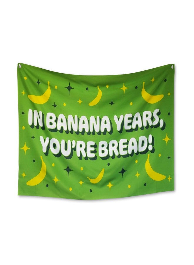 GOOFBALLS Funny Happy Birthday Banner 60" x 33" – Hilarious Party Decoration for Adults, Gag Gift Décor for Him or Her – Sarcastic, Bold & Reusable Sign -Banana Years - Image 1