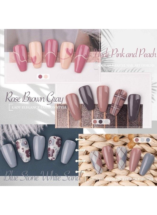 Gellen - Gel Nail Polish Kit Nude Grays Gel Polish Set Neutral 6 Colors Soak Off Uv Nail Gel Polish Home Salon Gel Manicure Kit - Image 1