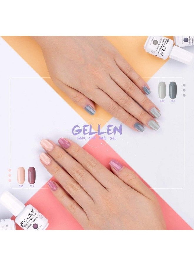 Gellen - Gel Nail Polish Kit Nude Grays Gel Polish Set Neutral 6 Colors Soak Off Uv Nail Gel Polish Home Salon Gel Manicure Kit - Image 1