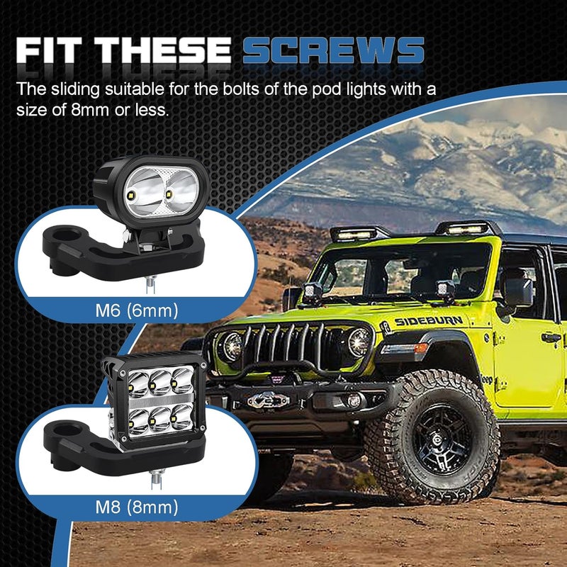 ADTOPI JL Cowl Light Mount Bracket for Jeep Wrangler - Image 5