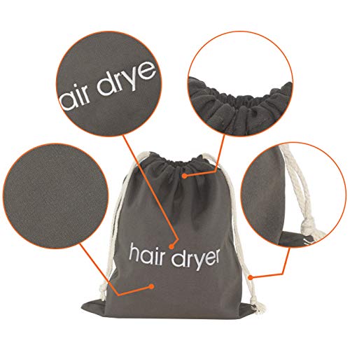 IFAMIO Hair Dryer Bag Cotton Drawstring Hairdryer Storage Container for Makeup Tools, Straightener 11.8 X 13.8 Inch Travel Cotton Organizer Cover for Home, Hotel - Image 2