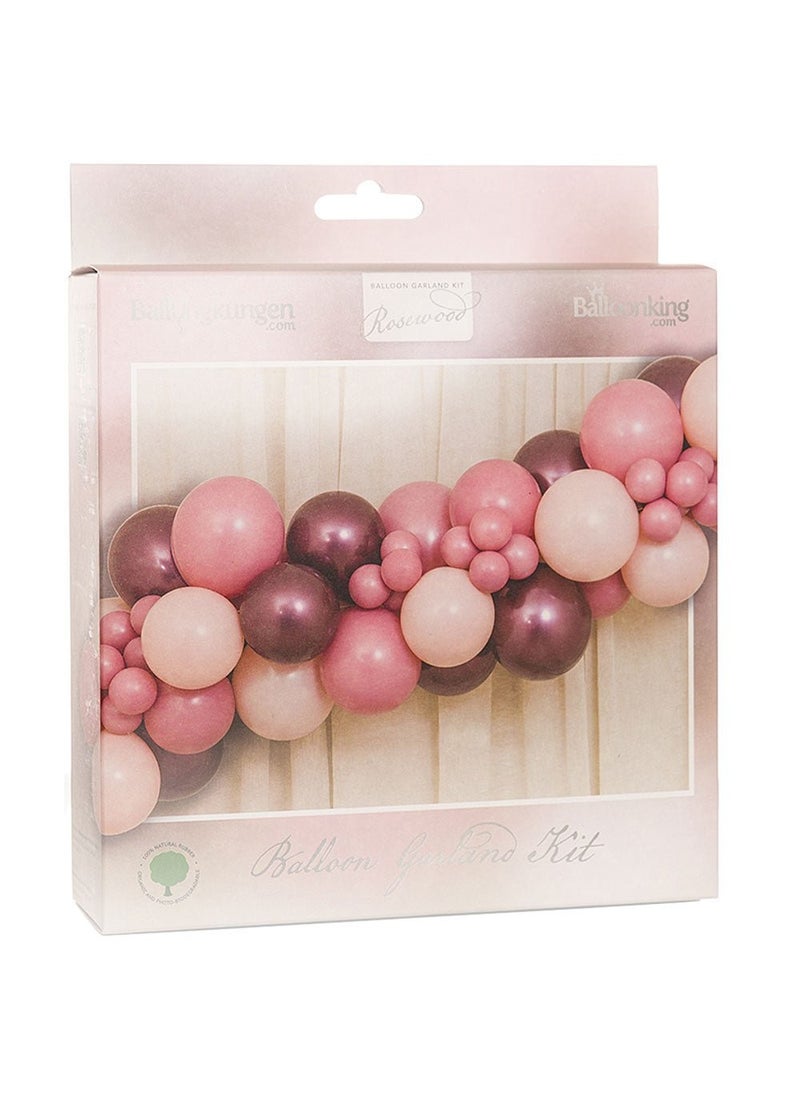 Balloonking Balloon Garland Rosewood Pink Burgundy Chrome DIY 54-Pack - Image 2