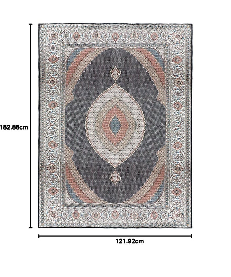Status Contract Premium Ice Silk Velvet Touch Persian, Kashmiri, Vintage, Runner Rug with Anti Slip Backing for Floor Carpet for Home Living Room, Hall, Office, Kids Room (4 x 6 Ft.) - Image 2