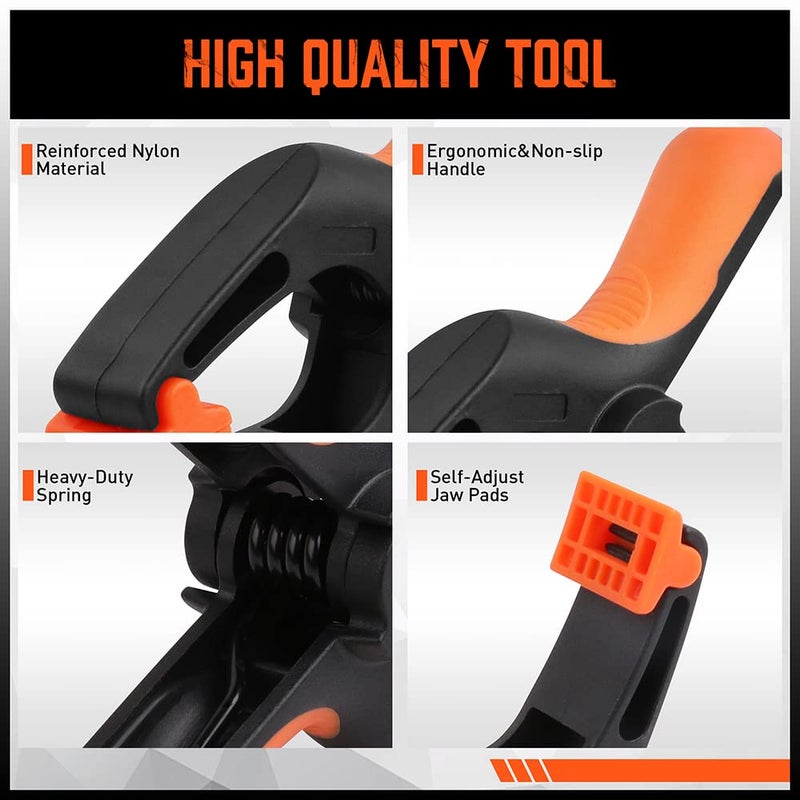 HORUSDY 8-Pack Spring Clamps Heavy Duty, 5-inch Large Plastic Clamps for Crafts with 2-3/8Inch Jaw Opening for DIY, Gluing, Clamping and Securing - Image 4