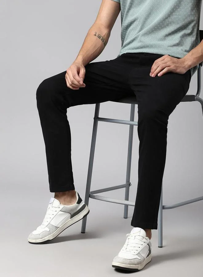 Dennis Lingo Dennis Lingo Men Mid-Rise Comfort Slim Fit Chinos Trousers by Styli