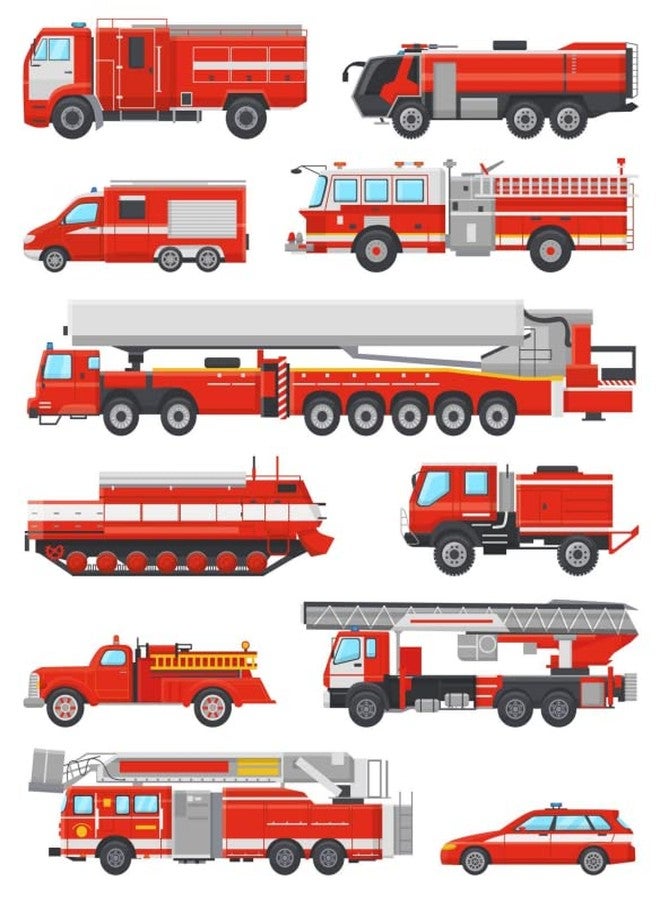 Zaiphany Fire Truck Wall Stickers for Boys Bedroom, Decals Room Decor, Art Fireman Firefighter Poster Decor - Image 1
