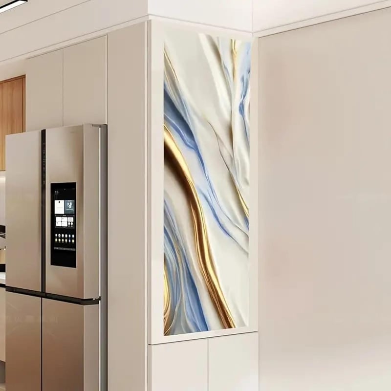 REZOVA Premium Waterproof DIY Wallpaper & Wall Stickers for Home & Kitchen Countertop Furniture | Oil Proof Kitchen Stickers | Size(60x200cm) (Ocean Gold) - Image 3