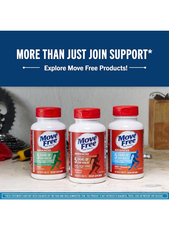 Move Free Move Free Advanced Glucosamine Chondroitin MSM + Vitamin D3 Joint Support Supplement, Supports Mobility Comfort Strength Flexibility & Bone + Immune Health - 120 Tablets (40 servings)*  - Image 3