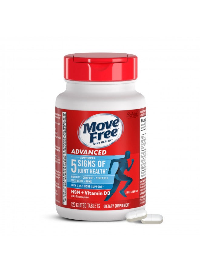 Move Free Move Free Advanced Glucosamine Chondroitin MSM + Vitamin D3 Joint Support Supplement, Supports Mobility Comfort Strength Flexibility & Bone + Immune Health - 120 Tablets (40 servings)*  - Image 1