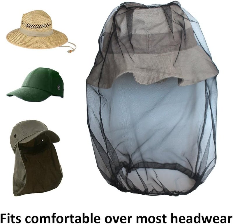Anvin Mosquito Head Nets Gnat Repellant Head Netting for No See Ums Insects Bugs Gnats Biting Midges from Any Outdoor Activities, Works over Most Hats Comes with Free Stock Pouches (3pcs, Grey) - Image 2