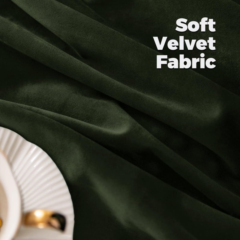 BGment Olive Green Velvet Curtains 78 Inches Long for Bedroom, Super Soft Thermal Insulated Blackout Velvet Curtains Noise Reduce Back Tab Rod Pocket Drapes for Living Room, 2 Panels, 52 x 78 Inch - Image 5