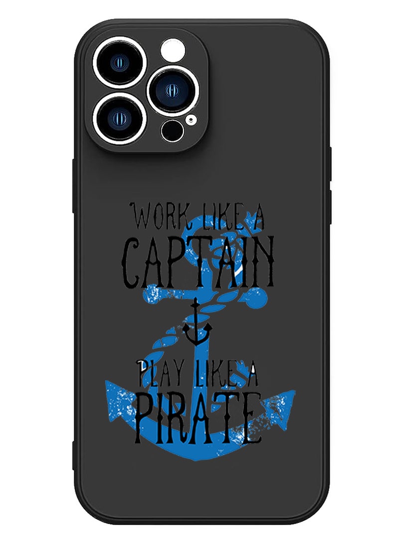 Theodor Protective Slim Fit Case Liquid Silicone Cover with Full Body Protection Anti-Scratch Shockproof Case For iPhone 12 Pro Max Black  - Work like a Captain copy - Image 1