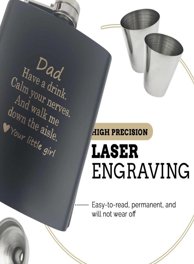 Pretty Inappropriate Father of the Bride Gifts from Daughter, Father of the Bride Gift Favorite Walk, Dad Wedding Day Gift Flask, Engraved Flask Set (your little girl) - Image 2