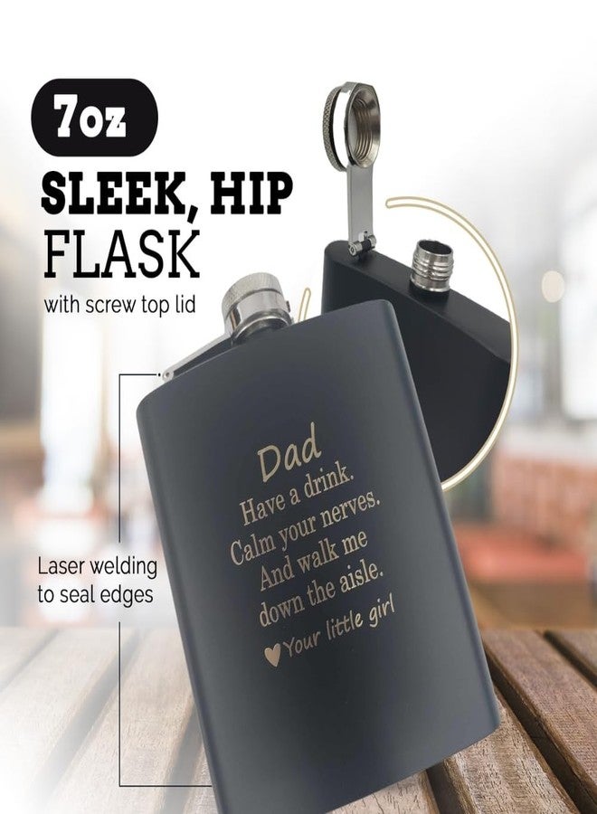 Pretty Inappropriate Father of the Bride Gifts from Daughter, Father of the Bride Gift Favorite Walk, Dad Wedding Day Gift Flask, Engraved Flask Set (your little girl) - Image 3