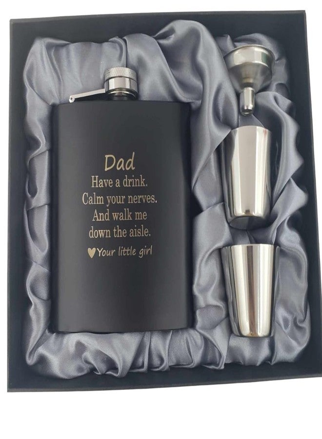 Pretty Inappropriate Father of the Bride Gifts from Daughter, Father of the Bride Gift Favorite Walk, Dad Wedding Day Gift Flask, Engraved Flask Set (your little girl) - Image 1