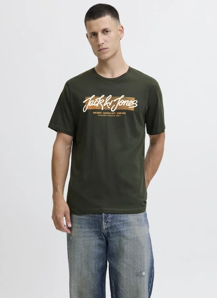 JACK & JONES Logo Regular Fit Crew Neck T-Shirt