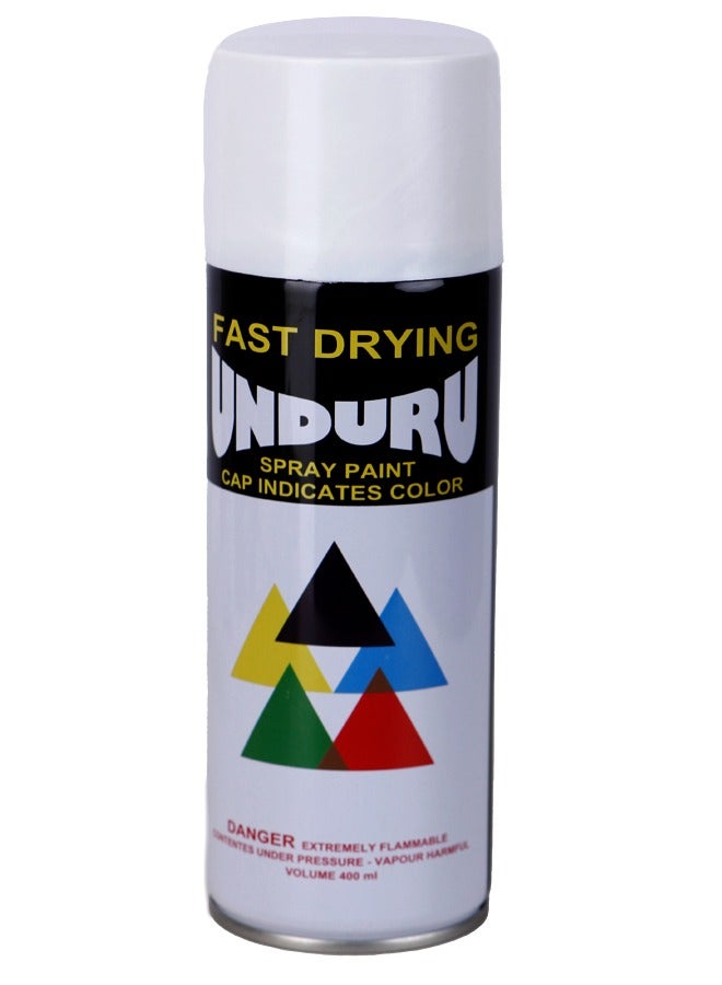 Unduru Glossy Spray Paint - Multipurpose - 400ml - White Color . - Image 1