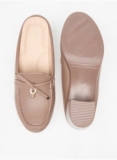 Flora Bella By Shoexpress Women's Solid Slip-On Mules with Block Heels and Tie-Up Detail  - Image 4