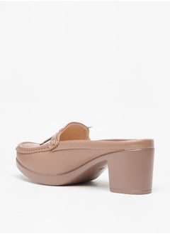 Flora Bella By Shoexpress Women's Solid Slip-On Mules with Block Heels and Tie-Up Detail  - Image 3