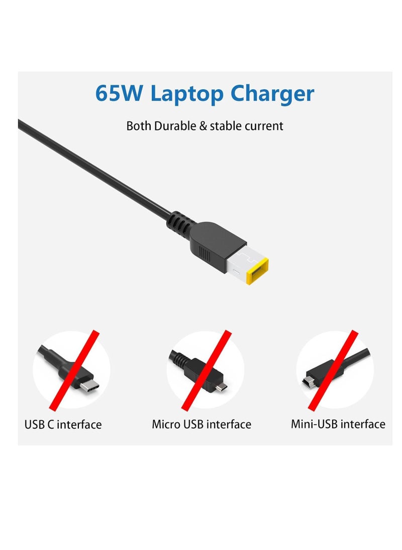 ماركة غير محددة شاحن كمبيوتر محمول 65 واط لجهاز Thinkpad X1 Carbon (Gen2/3/4) T430 T440 T450 T460 T560 Yoga 2 11 11S 13Thinkpad X/E/S/L/B/U/T/K/Z/Y/G محول الطاقة  - Image 3