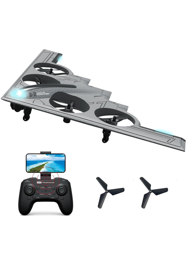 LIXES RC Airplane Remote Control B-2 Spirit Stealth Bomber Plane, 4CH Stunt Foam Drone Aircraft Toy for Beginners, Ready to Fly Remote Controlled Plane for Adults Kids Boys Gifts  - Image 1