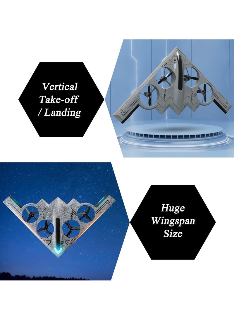 LIXES RC Airplane Remote Control B-2 Spirit Stealth Bomber Plane, 4CH Stunt Foam Drone Aircraft Toy for Beginners, Ready to Fly Remote Controlled Plane for Adults Kids Boys Gifts  - Image 3