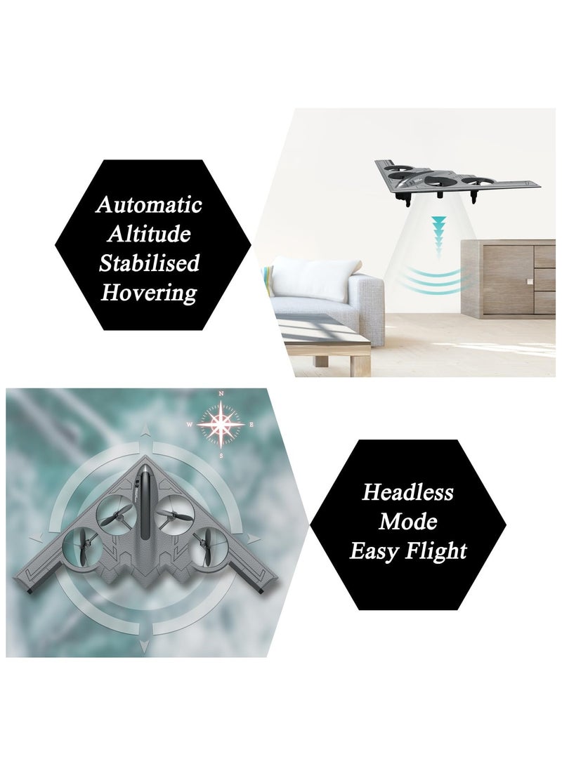 LIXES RC Airplane Remote Control B-2 Spirit Stealth Bomber Plane, 4CH Stunt Foam Drone Aircraft Toy for Beginners, Ready to Fly Remote Controlled Plane for Adults Kids Boys Gifts  - Image 4
