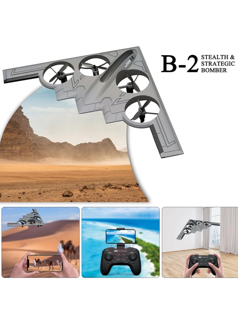 LIXES RC Airplane Remote Control B-2 Spirit Stealth Bomber Plane, 4CH Stunt Foam Drone Aircraft Toy for Beginners, Ready to Fly Remote Controlled Plane for Adults Kids Boys Gifts  - Image 5