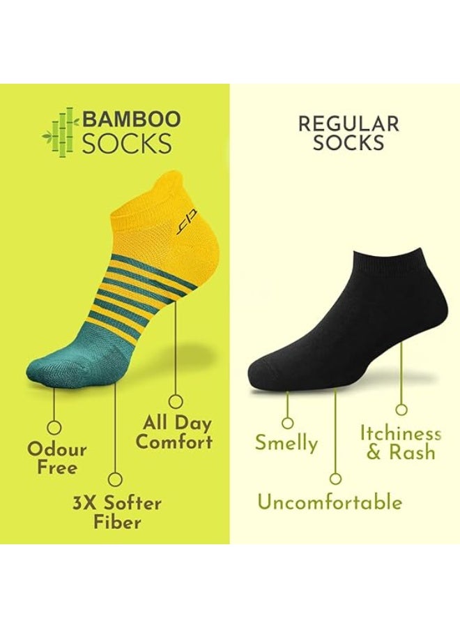 هيليوم جوارب الكاحل من الخيزران من هيليوم للرجال | خالية من الروائح وقابلة للتنفس | قاعدة مبطنة ومضادة للبكتيريا | أكثر نعومة 3 مرات من الجوارب العادية - Image 5