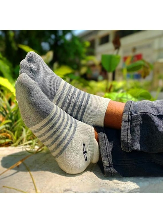 هيليوم جوارب الكاحل من الخيزران من هيليوم للرجال | خالية من الروائح وقابلة للتنفس | قاعدة مبطنة ومضادة للبكتيريا | أكثر نعومة 3 مرات من الجوارب العادية - Image 2