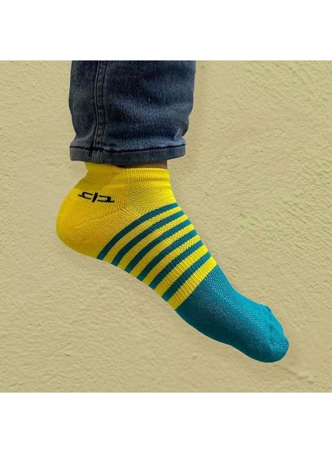 هيليوم جوارب الكاحل من الخيزران من هيليوم للرجال | خالية من الروائح وقابلة للتنفس | قاعدة مبطنة ومضادة للبكتيريا | أكثر نعومة 3 مرات من الجوارب العادية - Image 3