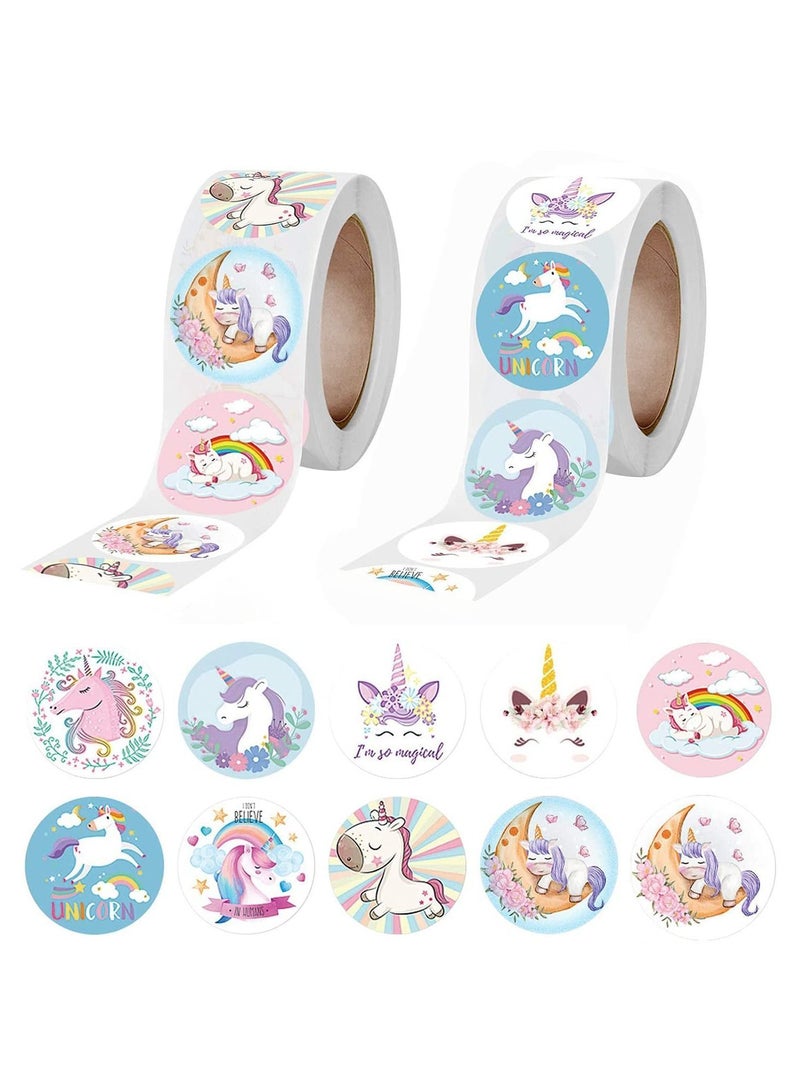 SYOSI 1000 Pieces Unicorn Stickers for Kids, Cute Label DIY Stickers, Self Adhesive Decoration School Birthday Party Gift Bag Decorations and Crafts - Image 1