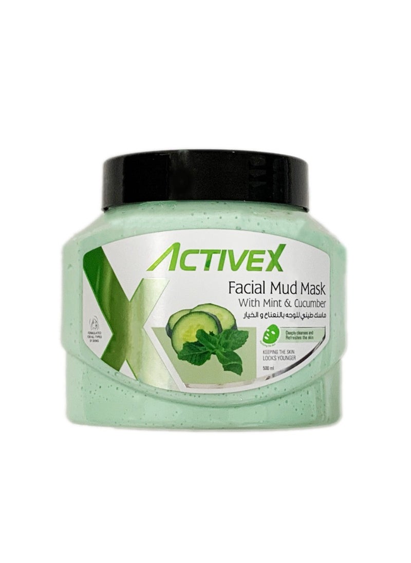 ACTIVEX - ActiveX Facial Mud Mask 500 Ml - Mint & Cucumber - Image 1