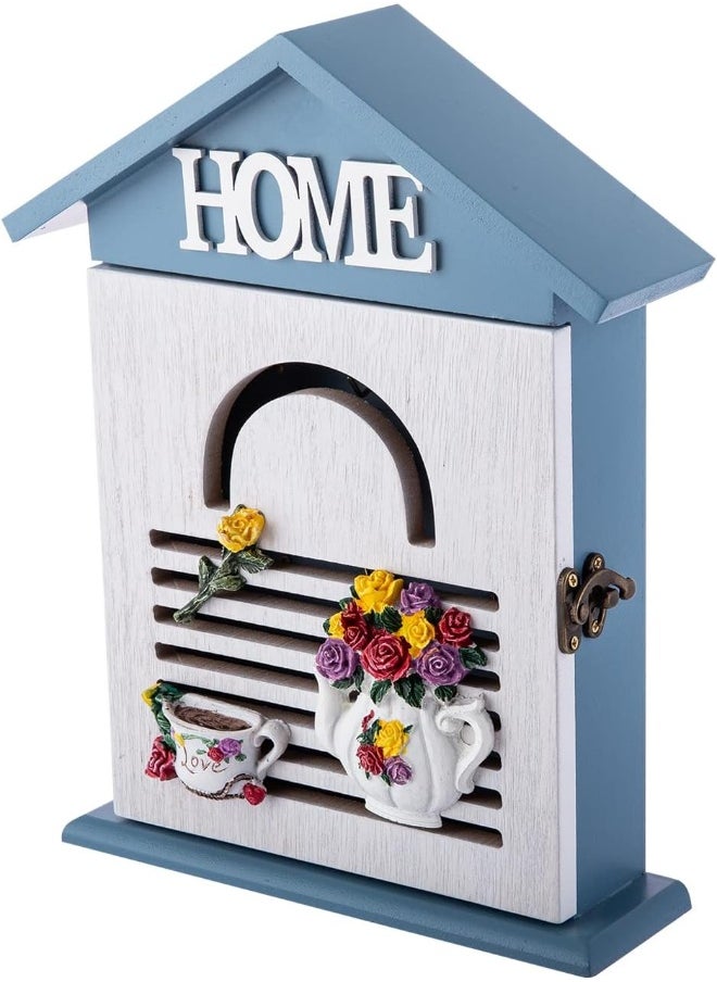 AKDC AKDC Key Holder Box 6Cm X 20Cm X 27Cm Blue & Brown  - Image 4