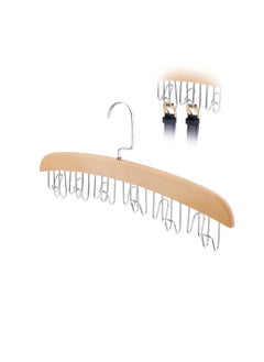 Excefore Tie and Belt Hanger  Hooks Belt Holder and Belt for Closet  with 12 Hooks  Wooden Storage Display Holder  for Belts Ties Scarves Neckties Accessories  - Image 1