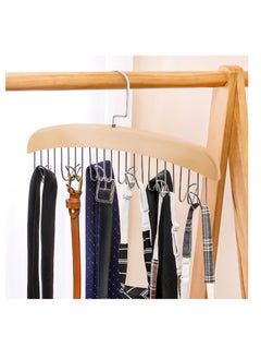 Excefore Tie and Belt Hanger  Hooks Belt Holder and Belt for Closet  with 12 Hooks  Wooden Storage Display Holder  for Belts Ties Scarves Neckties Accessories  - Image 5