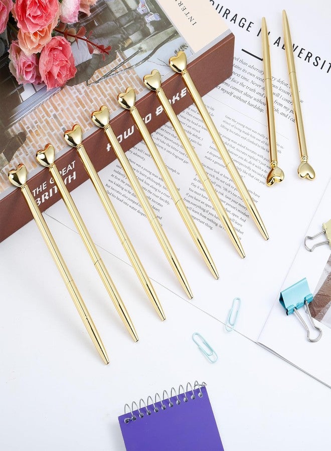 Cptoion 24 Pack Heart Shaped Pens Metal Pen, Gold Retractable Ballpoint Pens, 1.0 mm Black Ink, Cute Decorative Heart Pens for Valentine’s Day, Bridal Shower, Wedding Party Favors - Image 5