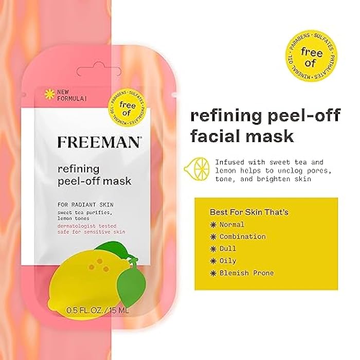 Freeman Facial Mask Variety 12 Count Bundle, Peel-Off & Clay Face Masks, Pore Clearing, Toning, Evening, & Calming Skincare, For All Skin Types, Travel Size Masks, 0.5 fl. oz./15 ml Sachets - Image 2