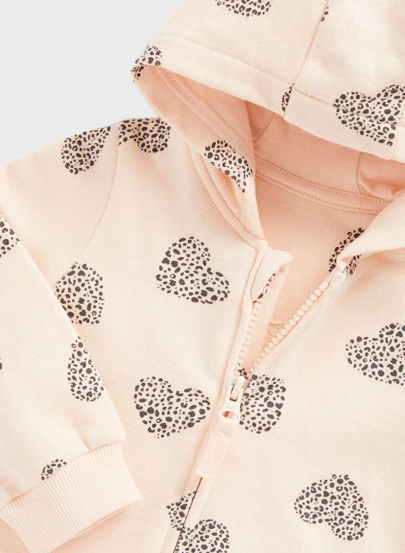 mothercare Kids Printed T-Shirt & Hoodie With Leggings Set