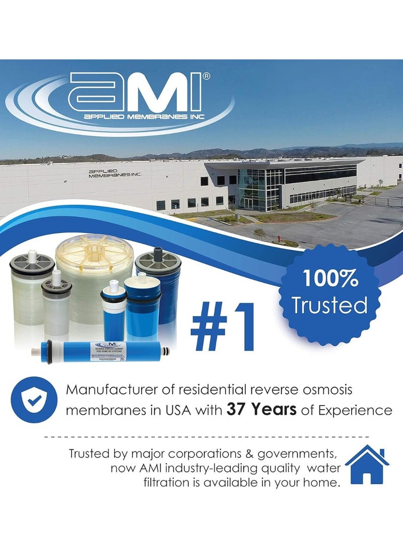 APPLIED MEMBRANES INC. 100 GPD Reverse Osmosis Membrane | RO Membrane Water Filter Replacement for Reverse Osmosis Water Filtration System | 1.8” x 12” Universal Compatibility | Made in USA - Image 4