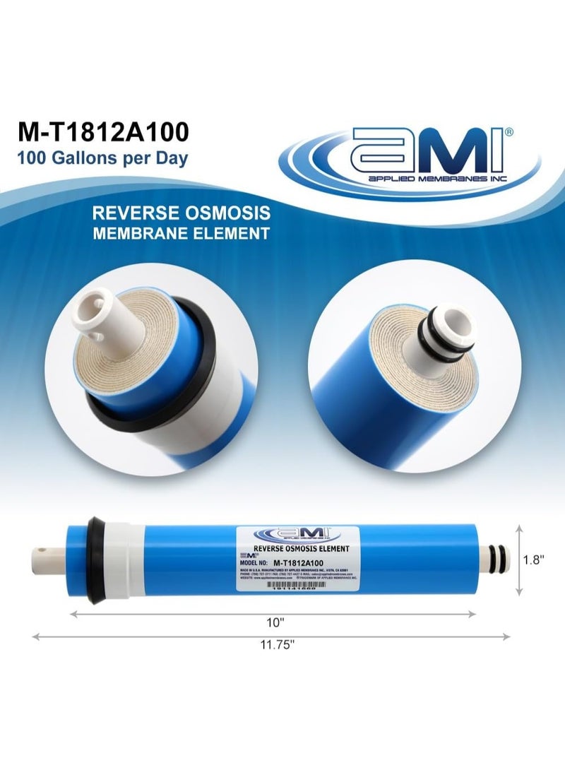 APPLIED MEMBRANES INC. 100 GPD Reverse Osmosis Membrane | RO Membrane Water Filter Replacement for Reverse Osmosis Water Filtration System | 1.8” x 12” Universal Compatibility | Made in USA - Image 2