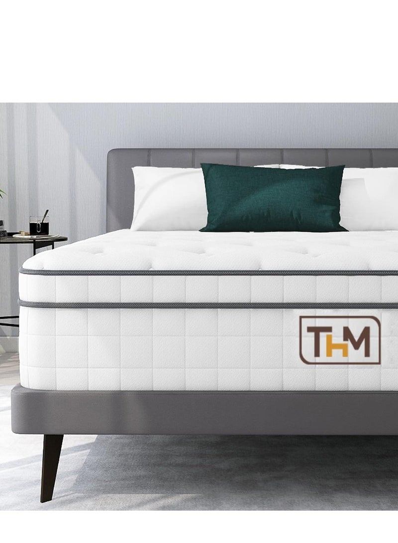 The Home Mart Home Mart Single Size 20 cm Hybrid Pocket Spring Mattress with Cool Gel Memory Foam, Motion Isolation & Pressure Relief – Orthopedic Support for Back Pain, Breathable Fabric Cover, Medium Firm Comfort (190x90 cm) - Image 3