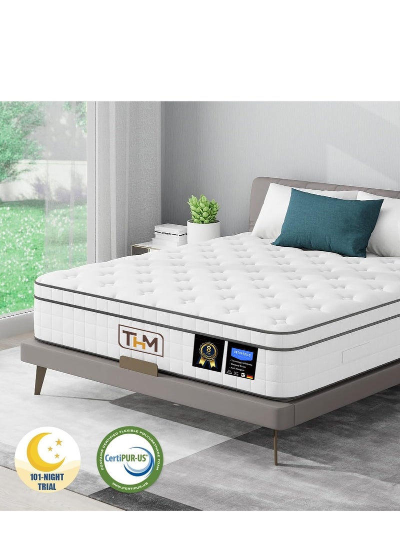 The Home Mart Home Mart Single Size 20 cm Hybrid Pocket Spring Mattress with Cool Gel Memory Foam, Motion Isolation & Pressure Relief – Orthopedic Support for Back Pain, Breathable Fabric Cover, Medium Firm Comfort (190x90 cm) - Image 2