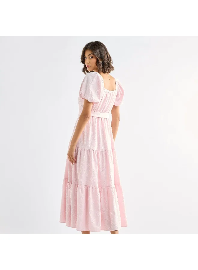 Splash FAV Puff Sleeve Midi Dress
