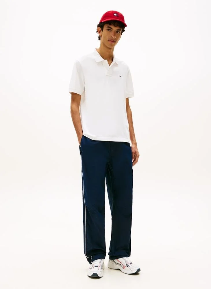 TOMMY JEANS  Hilfiger Flag Regular Fit Pique Polo Shirt for Men | Best Price UAE