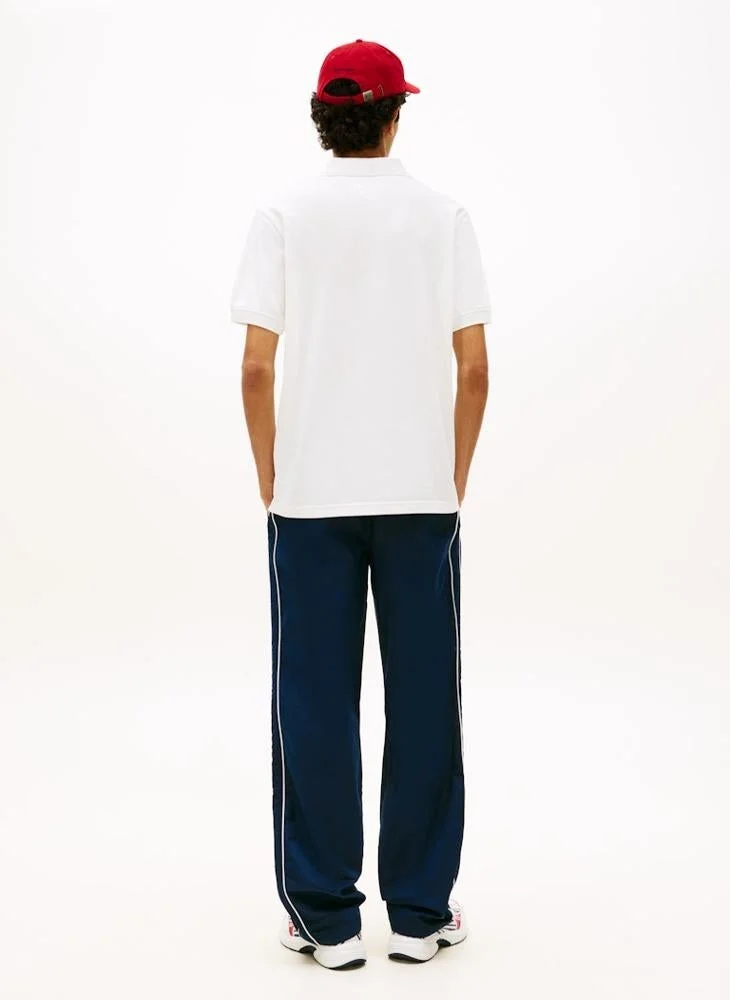 TOMMY JEANS  Hilfiger Flag Regular Fit Pique Polo Shirt for Men | Best Price UAE