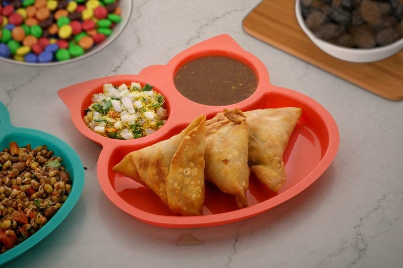 Kitchwish Owl Shape Plates 6 With Suction Base Attractive Self Feeding Plate With Spoon For Kids Virgin Plastic Food Grade Material Dinner PlatesSectioned Plates Cartoon Multicolored - Image 4
