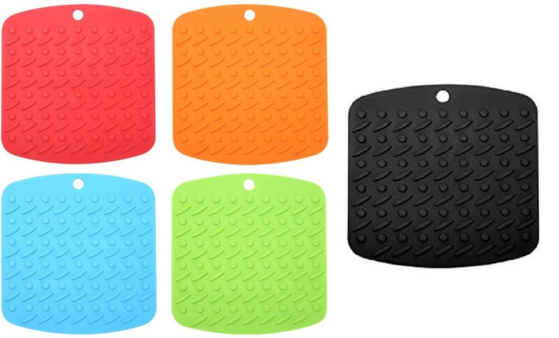 we3 Premium Silicone Trivet & Pot Holders. Silicone Hot Pads Jar Opener Gripper Pad Large Coasters & Spoon Rest Heat Resistant to 442 F Set of 5 18 * 17cm Random Color - Image 1